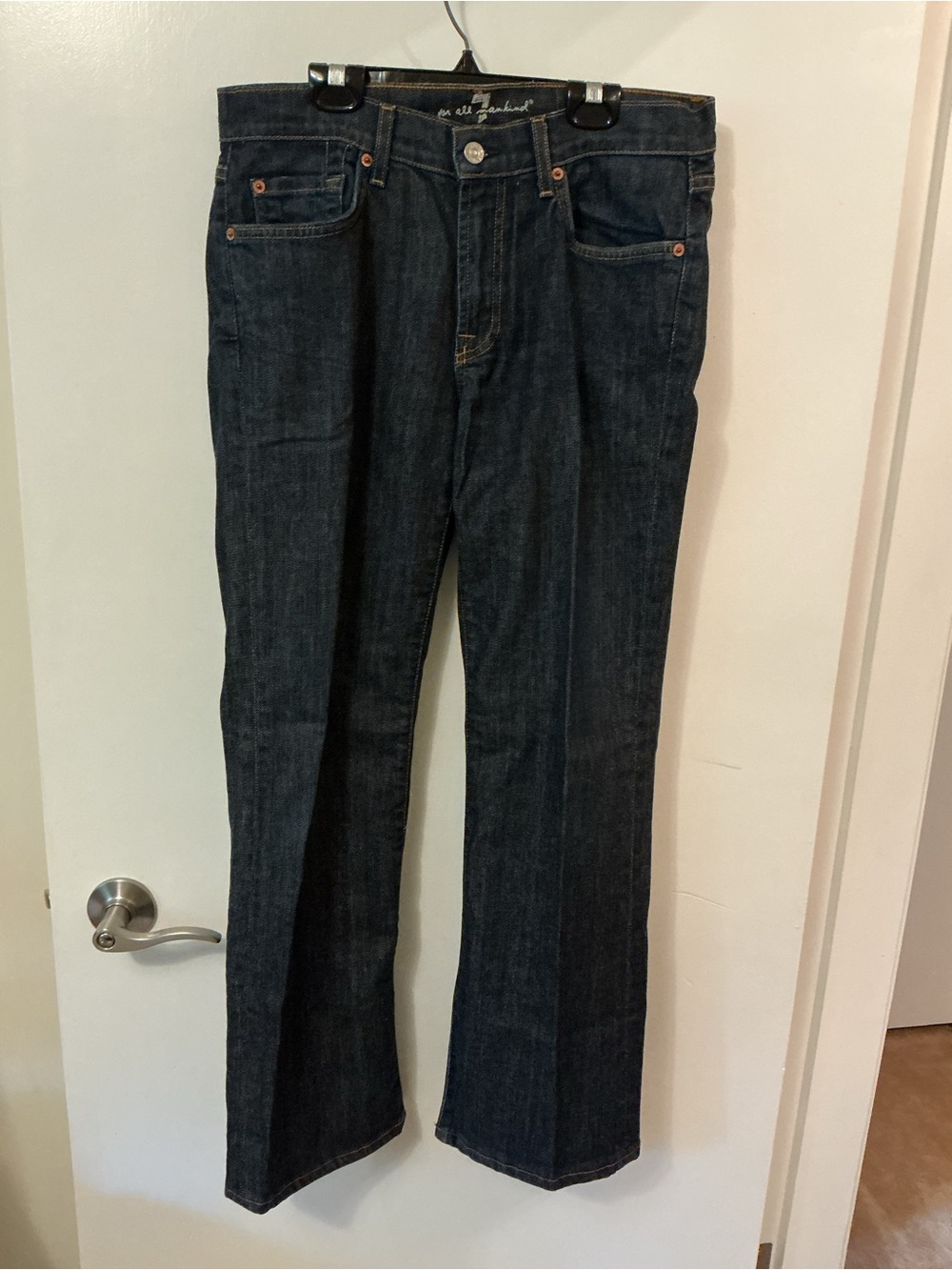 7 For All Mankind Dark Blue Boot-Cut Jeans